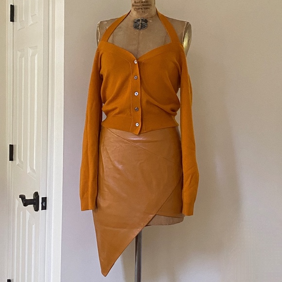 Zeynep Arcay Cashmere Cold Shoulder Halter-Neck Cardigan New With Tags - Picture 9 of 14